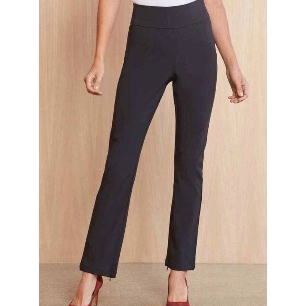 Good American Womens Small Black The Exec Pants Ankle Zip Stretch